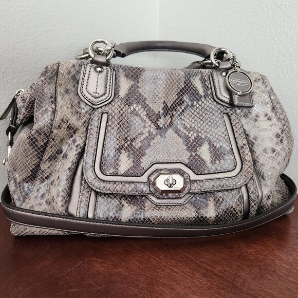 EUC Coach F260041 Exotic Python Leather Bag - Picture 1 of 9